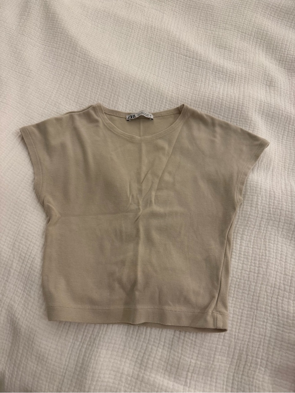 ZARA Light Beige Short Sleeve Tee